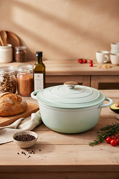 Bernardo إنتينسا وعاء طهي من الألمنيوم المصبوب باللون الأخضر مقاس 28 سم