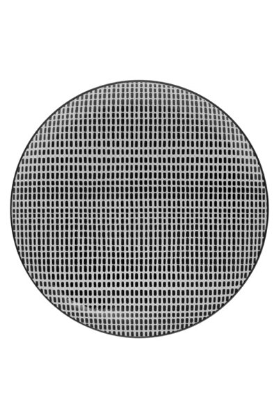 Secret de Gourmet Bohemia Square Patterned Porcelain Dinner Plate Black and W...