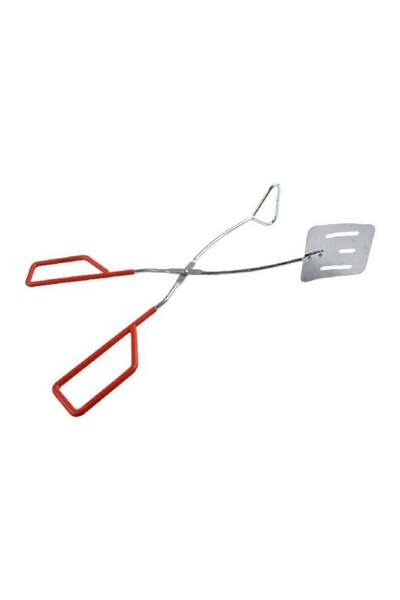 Grill Mark شوكة وملعقة مشتركة باللونين الفضي والأحمر