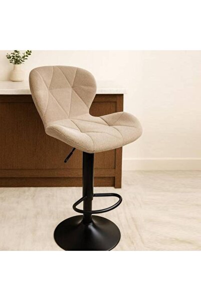 SADANHOME Light Brown Linen Bar Chair