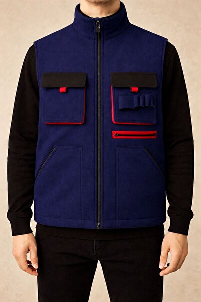 Baran Işık 7/7 GABARDIN TKANINA TEHNIČKA YE Prsluk ACIVERT