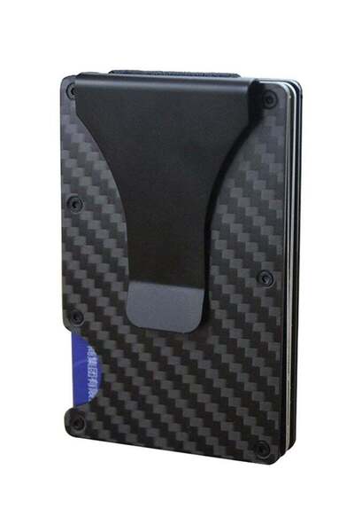 HALAMODO Generic Carbon Fiber Slim Wallet Holder Black