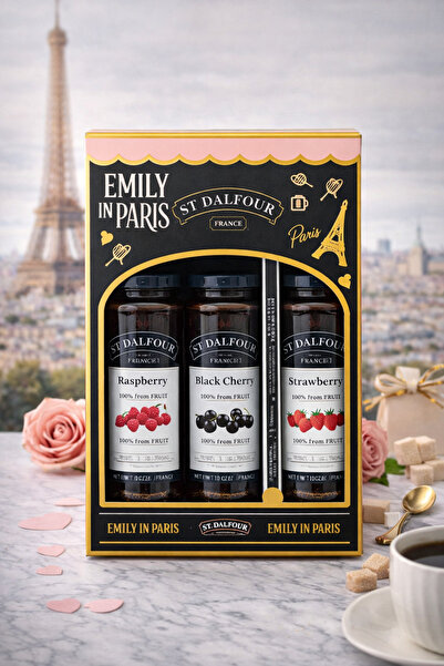 Reçel Emily in Paris - St Dalfour 3 lü Premium %100 meyve Seti - Raspberry, B...