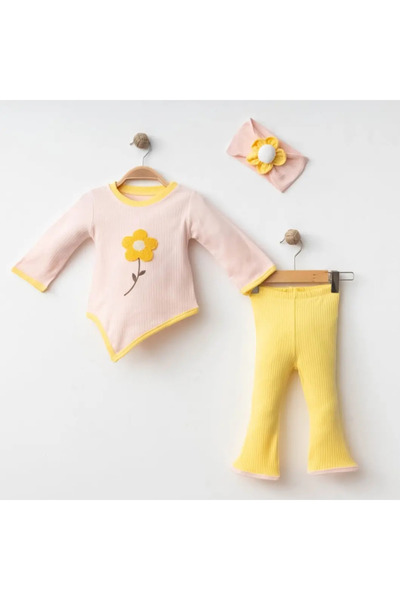 Micii Ștrumfi Set 3 Piese,100% Bumbac, Fetițe Crizantema