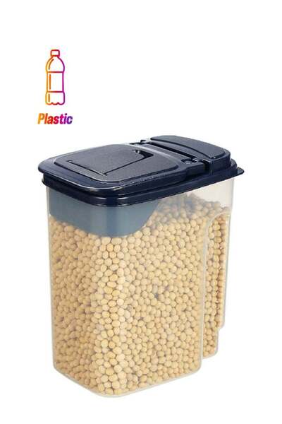 Generic Felli Durable Plastic Food Storage Container Clear and Black 4000 ml