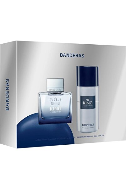 Antonio Banderas Set Cadou Barbati King of Seduction, Apa Toaleta 100 ml, Deo...