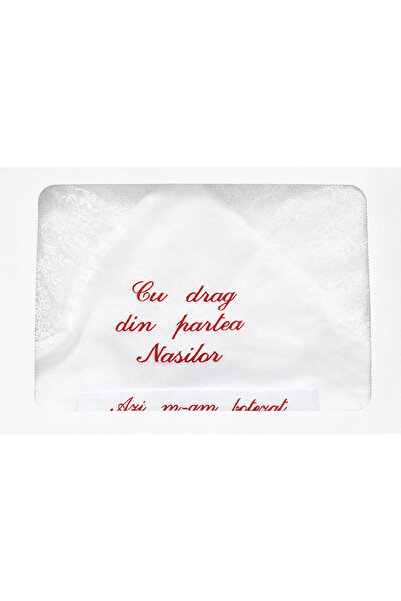 Dany Kids Fashion Βαπτιστικό φόρεμα με δαντέλα - κόκκινο κέντημα