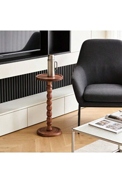 Mtanvxay Small Versatile Round Coffee Table Solid Wood Legs Modern Mobile Tab...