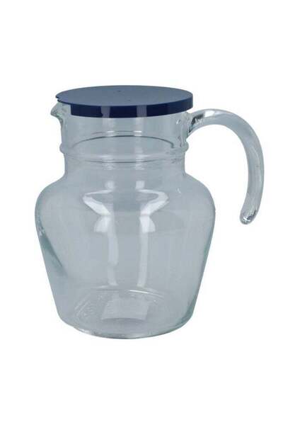 Generic Luminarc Florero Plain Jug with Lid Clear and Blue 1.4 Liter