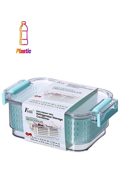 Generic Felli Duo Fresh7 Pro Refrigerator Stackable Container Clear and Aqua ...