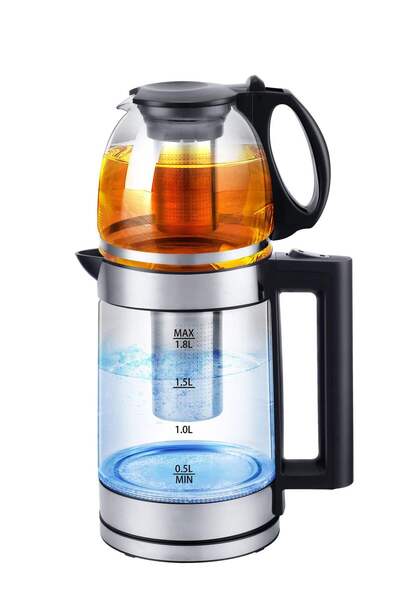 Generic 1.8L Glass Electric Kettle with Blue LED Light – Fast Boil Stainless ...