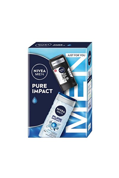 Nivea Men Set 2 x Caseta Cadou Impact, Gel Dus 150 ml, Deodorant Invisible Bl...