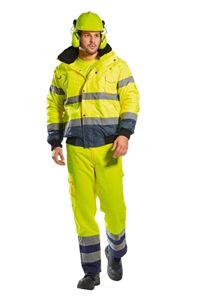 PORTWEST Contrast Bomber Hi-Vis Protective Jacket - C465 XL Navy