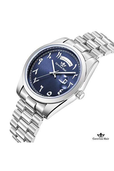 Caverton Mair Genuine men's watch with day and date display, stainless steel ...