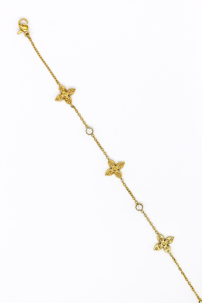 Nearsis سوار سلسلة ثلاثي البراعم من الفولاذ والزركون