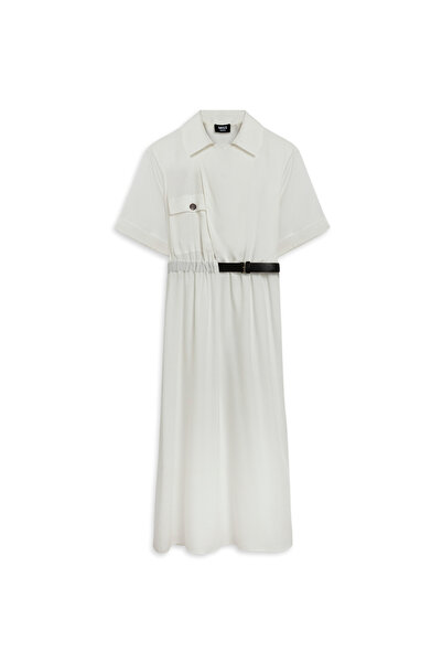 MISS IPEKYOL Kontrast kemerli elbise