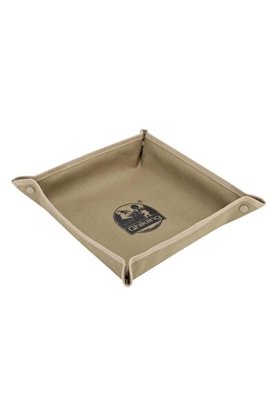 Ghiking Foldable Food Serving Tray, Khaki, 24*24*5 cm