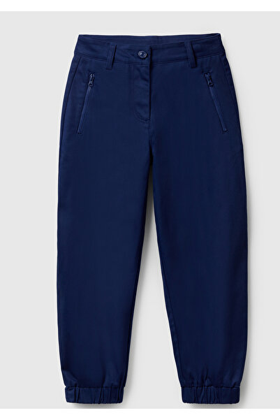 United Colors of Benetton Girl's Navy Blue Cotton Balloon Form Zipper Pocket ...