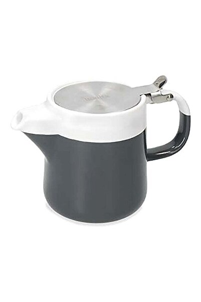 La Cafetiere Barcelona Modern Design Ceramic Tea Pot Grey and White