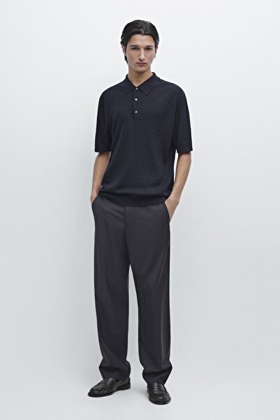 Massimo Dutti Merinos yün triko polo yaka kazak