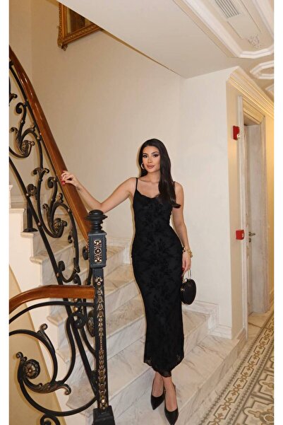 KECHİ WOMAN Tül Baskılı Askılı Elbise