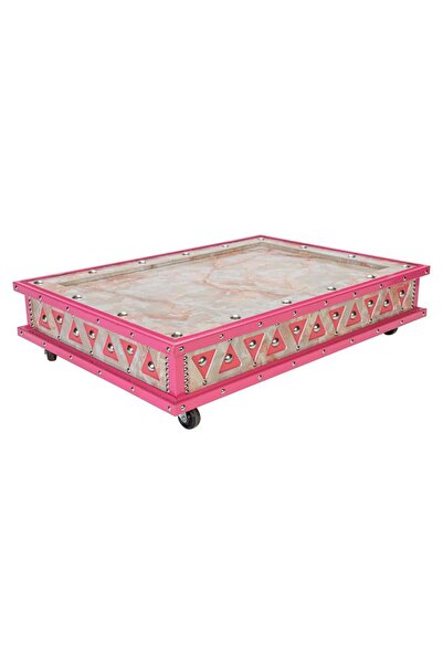 AL SANIDI Heritage Serving Table, Heritage Tables, Pink, Size 50*70 cm