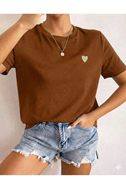 FAVORİST Heart Printed Women's Tshirt