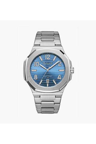 Omax Men's 42 MM Silver Analog Metal Strap Watch