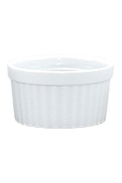HIC Microwave and Dishwasher Safe Porcelain Kitchen Ramekin Bowl White 3oz