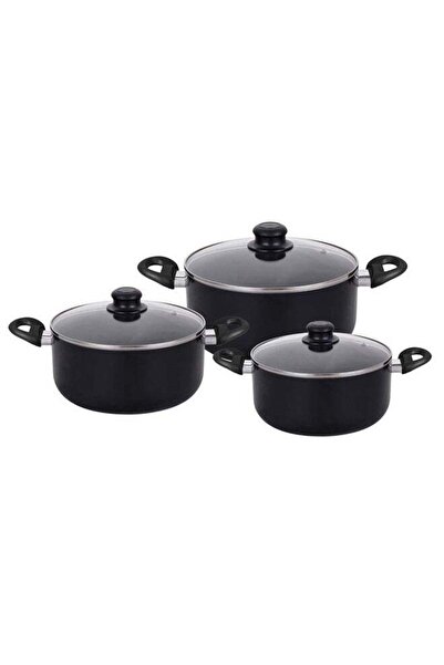 Parfait 6-Piece High Quality Casserole Set Black and Clear