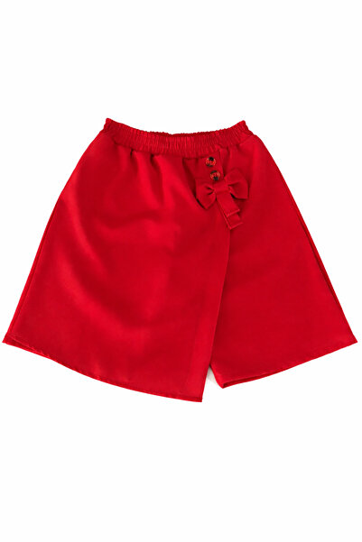 Jaju Baby Κοριτσίστικη Κόκκινη Φούστα-Σορτς – Με Λεπτομέρεια Φιόγκου, Ελαστικ...