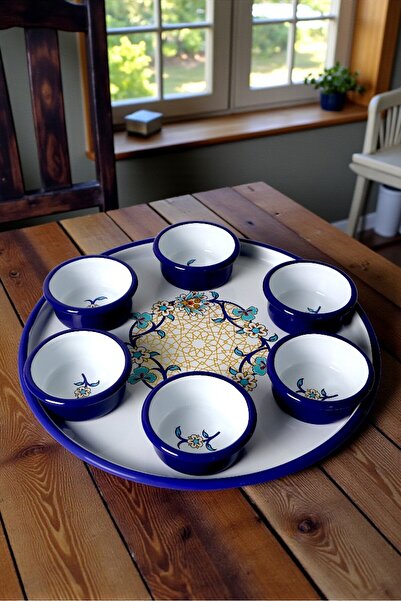 İnci Emaye 7 Piece Medium Size Patterned Enamel Breakfast Set, Presentation, ...