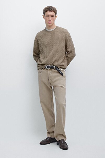 Massimo Dutti Pamuklu saç örgülü kazak