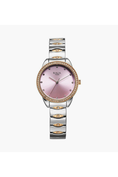 Titan Women's 27 MM Silver & Gold Analog Stainless Steel Watch