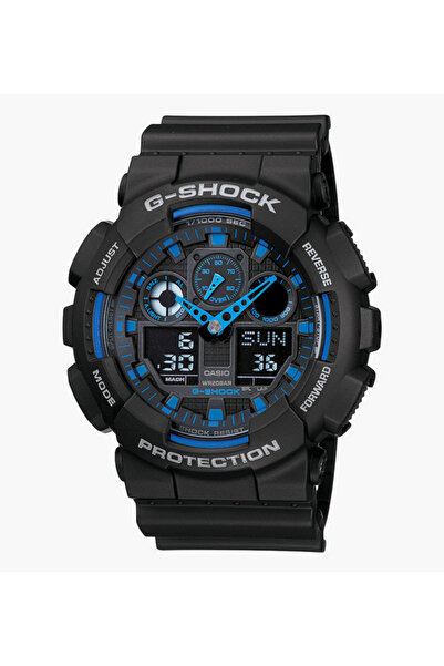 Casio ساعة جي-شوك ​​رجالية سوداء تناظرية/رقمية بسوار من الراتنج GA 100-1 A 2 ...