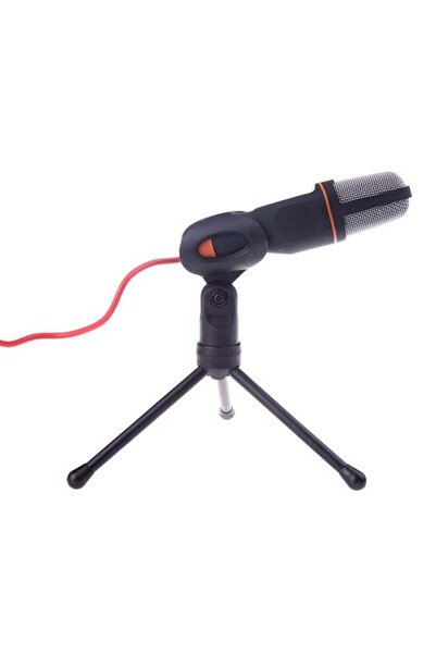 Generic Wired Condenser Microphone With Holder Clip sf-666 Black/Silver