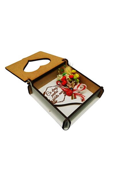 OEM Martisor personalizat pentru Iubita, magnet inima din lemn decorata cu fl...