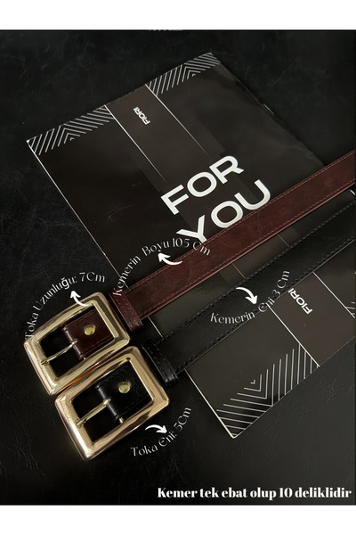 Fiori 2-Piece Square Gold Buckle Women's Trouser Belt, Jacket Belt, Dress Bel...