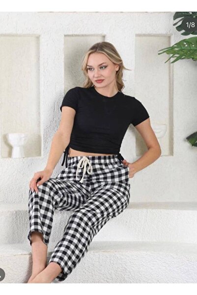 Butik Deni̇va Women's Plaid Tracksuit