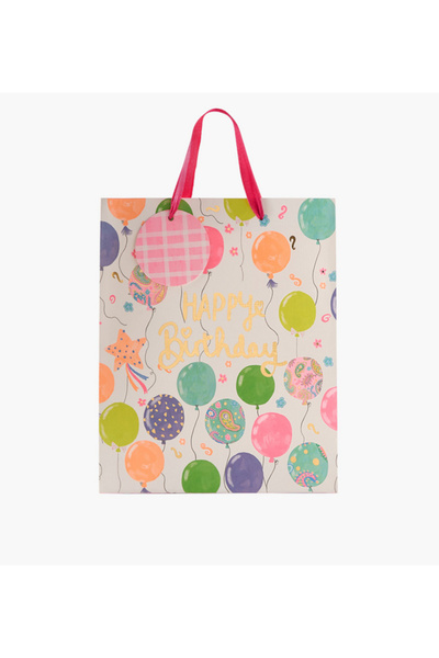 Findz Happy Birthday Print Paper Gift Bag - 26 x 12 x 32 cms