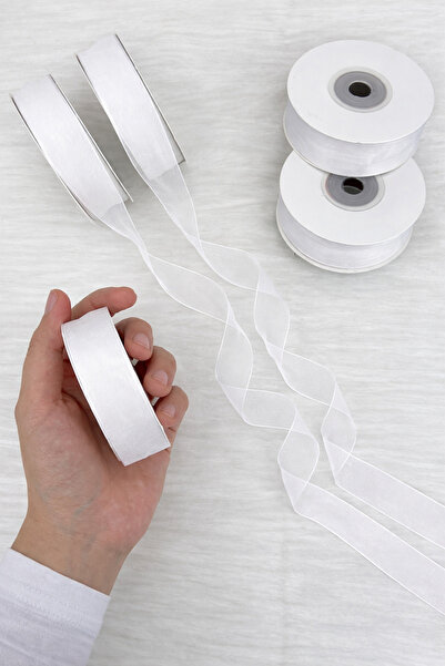 ZEYMERADE Κορδέλα Οργάντζα Τούλι Λευκή 2 εκ. 22 μ., Νύφη, Δέσμη, Αρραβώνας, Π...