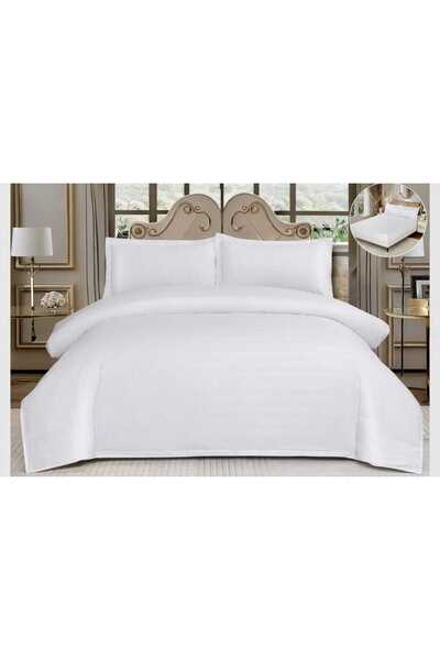 ANATOLIATEKSTILE Premium DAMASK Bedding Set, 4 pieces, Fitted Sheet, Elegant ...