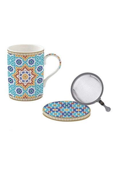 Generic Easy Life Marrakech Design Cup and Saucer Infuser Set Multicolor 350ml