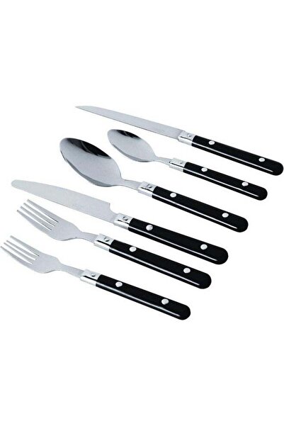 Gibson 58-Piece Casual Living Stainless Steel Flatware Set Black and Silver