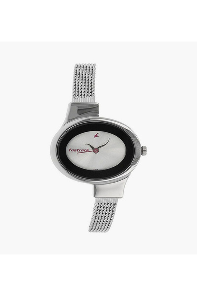 FASTRACK Women's 31 MM Silver Analog Stainless Steel Watch Silver-colored Ana...