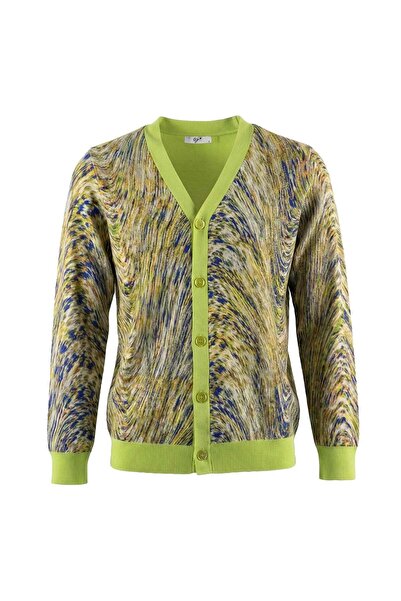 Tığ Triko Cardigan de damă Wave cu model cu detalii din material textil - Ver...