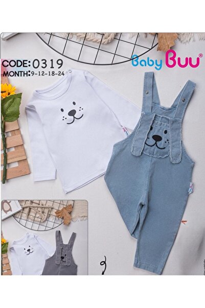 Baby Buu طقم سالوبيت جينز مع دمية دب وردة وفراولة 324