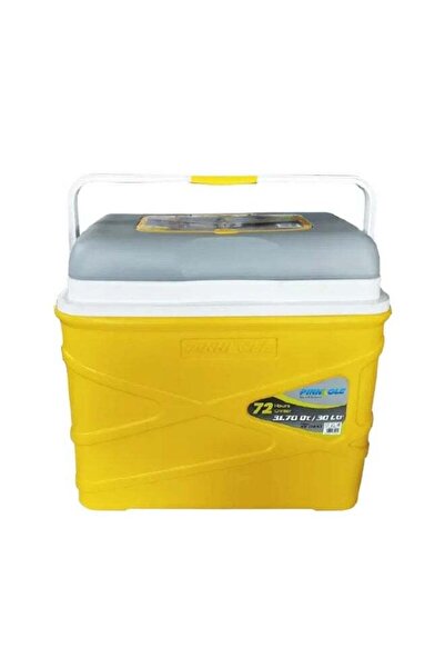PİNNACLE صندوق تبريد بلاستيكي معزول من باسكو، أصفر ورمادي، سعة 30 لترًا، طراز...