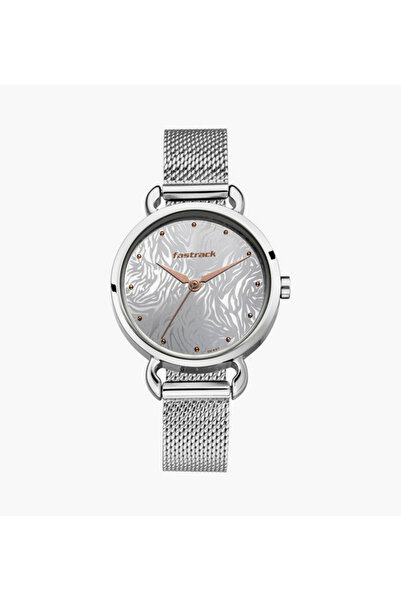 FASTRACK Women's 30 MM Silver Analog Stainless Steel Watch
