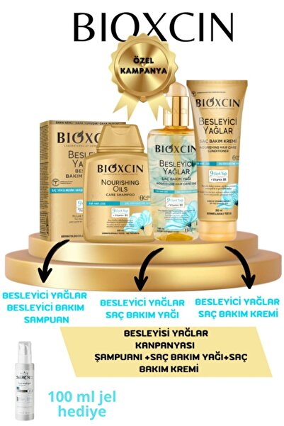 Bioxcin Besleyici Yağlar Serisi | 300ml Şampuan | 250ml Krem | 150ml Yağ + 10...